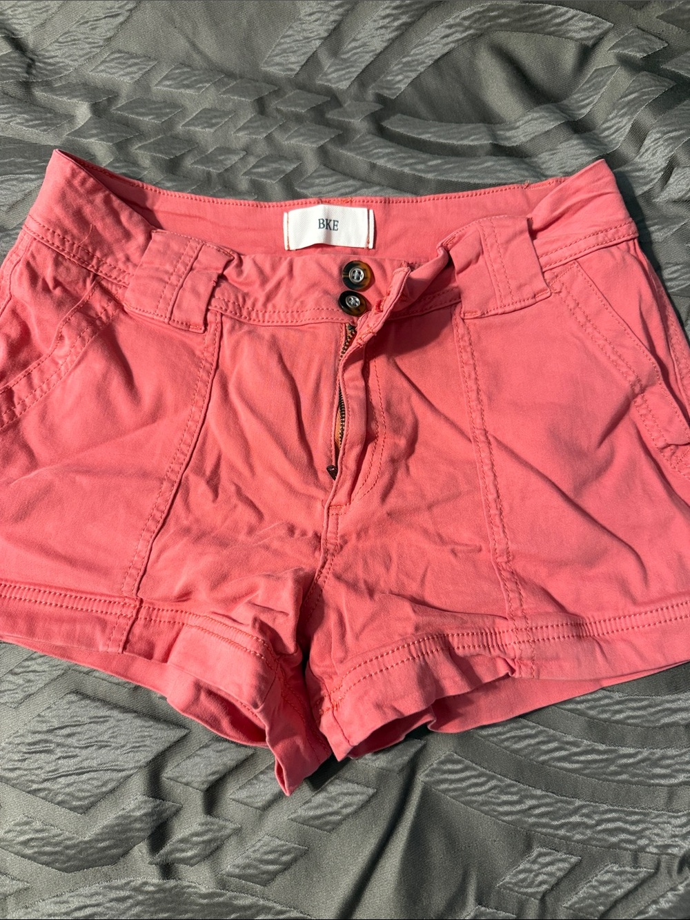 BKE Coral Pink High-Waist Women's Shorts